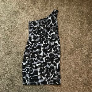 Flattering one shoulder cocktail dress